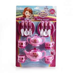 Набор посуды «Принцесса София», пластиковая, 14 предметов (Играем Вместе, NF2745-R1sim)